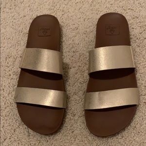 Reef Metallic Golden Slides